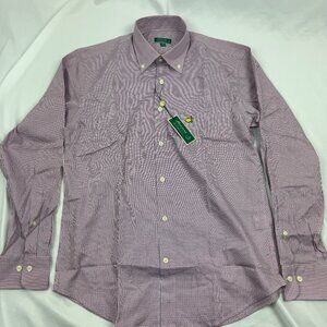 Peter Millar MASTER’S Men’s Red Blue Long Sleeve Polo Shirt w/ Collar Sz M NWT